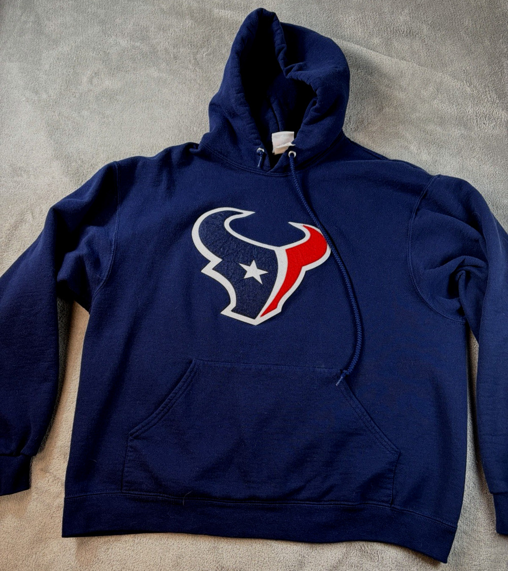 Houston Texans Hoodie Sweatshirt Mens XL Navy Blue NFL Football Embroidered Logo
